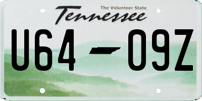 TN license plate U6409Z
