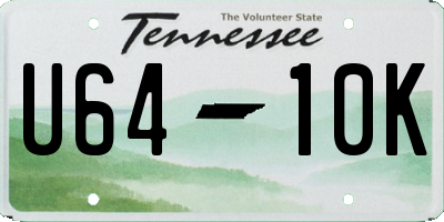 TN license plate U6410K