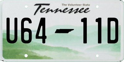 TN license plate U6411D
