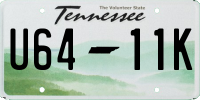 TN license plate U6411K