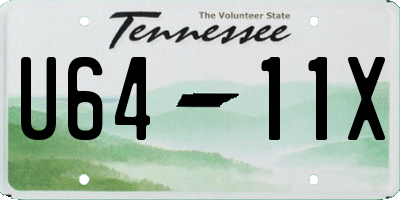 TN license plate U6411X