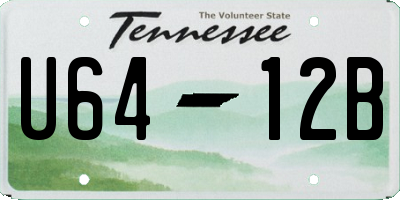 TN license plate U6412B