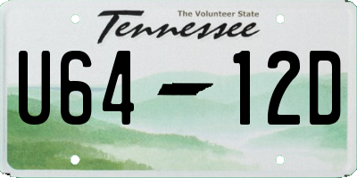 TN license plate U6412D
