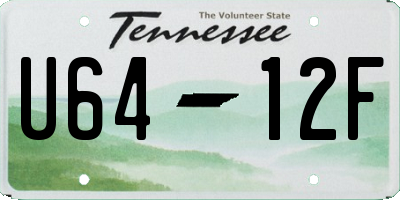 TN license plate U6412F