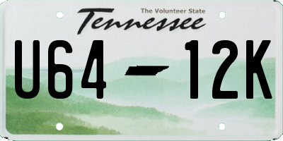 TN license plate U6412K
