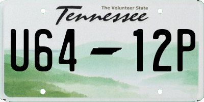 TN license plate U6412P