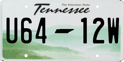 TN license plate U6412W