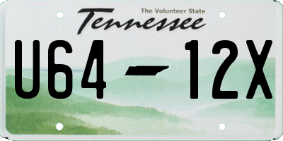 TN license plate U6412X