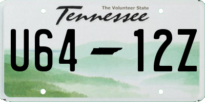 TN license plate U6412Z