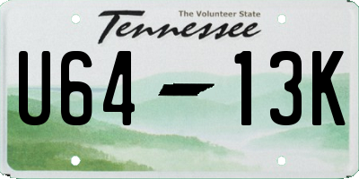 TN license plate U6413K