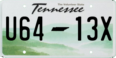 TN license plate U6413X
