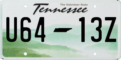 TN license plate U6413Z