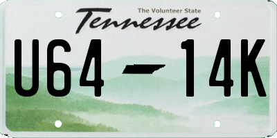 TN license plate U6414K