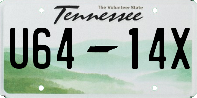 TN license plate U6414X