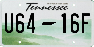 TN license plate U6416F