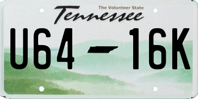 TN license plate U6416K