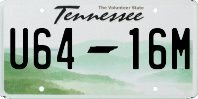 TN license plate U6416M