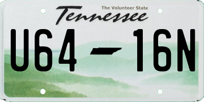 TN license plate U6416N