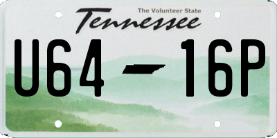 TN license plate U6416P
