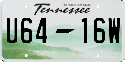 TN license plate U6416W