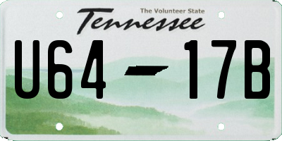 TN license plate U6417B