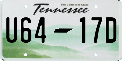 TN license plate U6417D