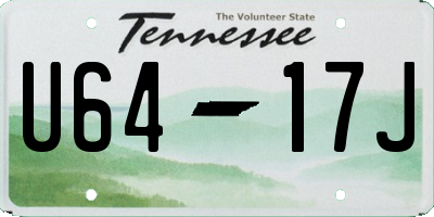 TN license plate U6417J