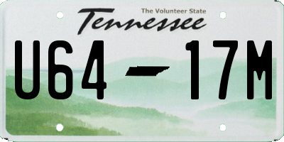 TN license plate U6417M