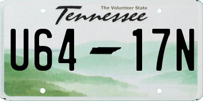 TN license plate U6417N