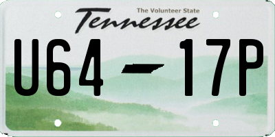 TN license plate U6417P