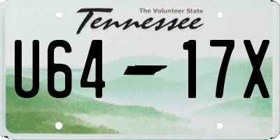 TN license plate U6417X