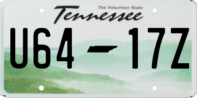TN license plate U6417Z