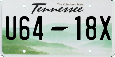 TN license plate U6418X