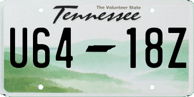 TN license plate U6418Z