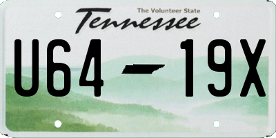 TN license plate U6419X