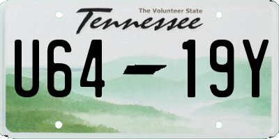 TN license plate U6419Y