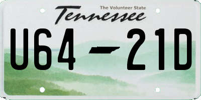 TN license plate U6421D
