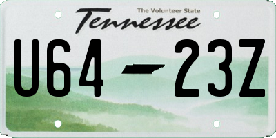 TN license plate U6423Z