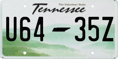 TN license plate U6435Z