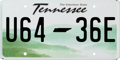 TN license plate U6436E