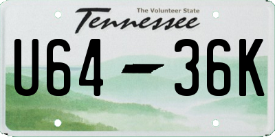 TN license plate U6436K