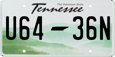 TN license plate U6436N
