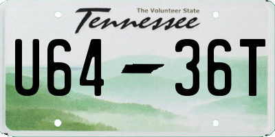 TN license plate U6436T