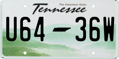TN license plate U6436W