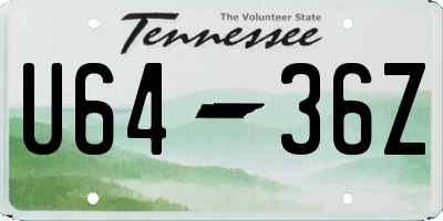TN license plate U6436Z