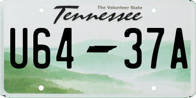 TN license plate U6437A
