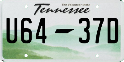TN license plate U6437D