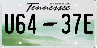 TN license plate U6437E