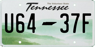 TN license plate U6437F