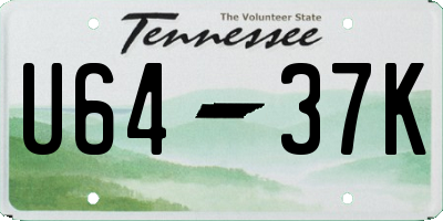TN license plate U6437K